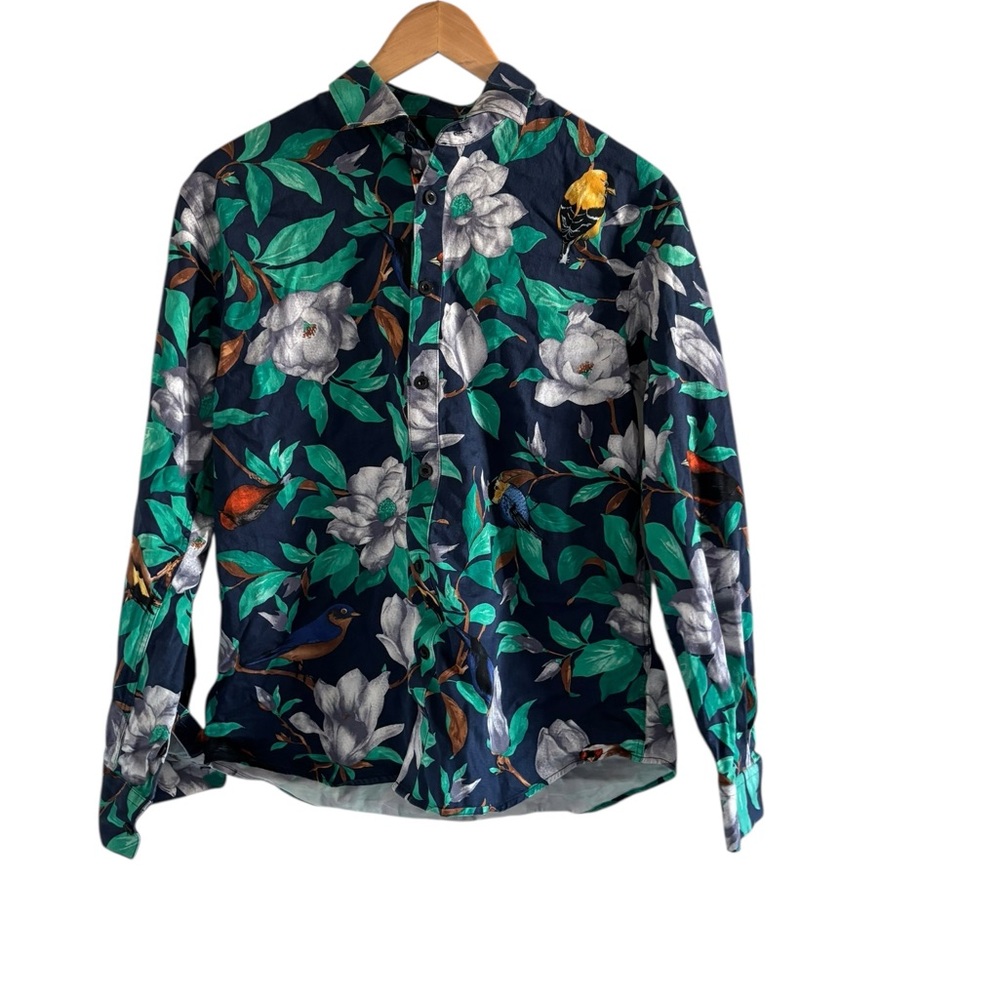 Aptro Floral Long Sleeve Shirt Size L